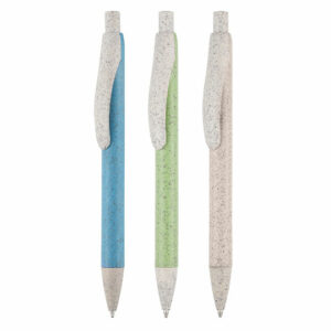 Aster wheat promotional pens in different colours on a white background