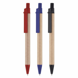 Bara card promotional pens in red, blue or black on a white background