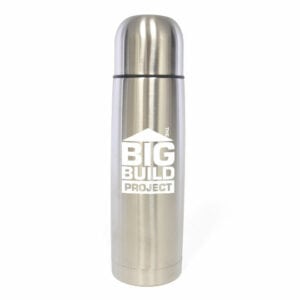 Glen promotional flasks with cup in silver with printed logo on a white background