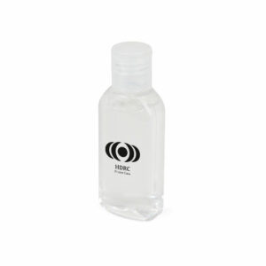 Paxton promotional hand sanitisers in clear case with printed logo on white background