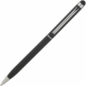 Soft top stylus promotional pens on a white background