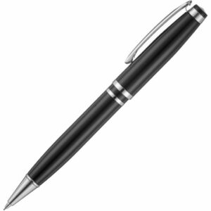 Valentino noir promotional mechanical pencils, side on, in black on white background