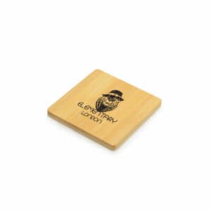 Blane promotional coasters with bottle opener with printed logo on a white background