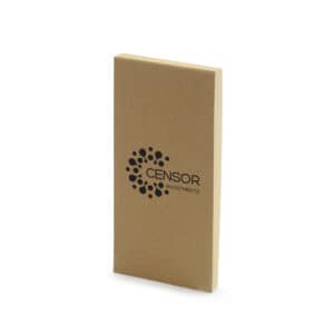 Clifton jotter promotional notebooks in natural with printed logo on a white background