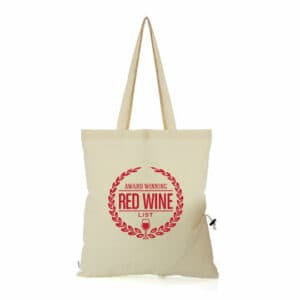 Hodson organic promotional cotton bags with printed logo on a white background