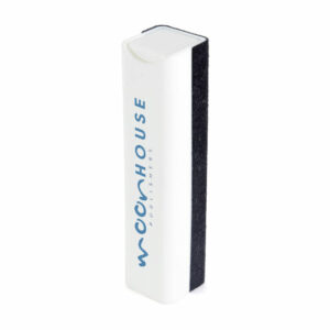 Opal promotional screen cleaner in white with printed logo on a white background