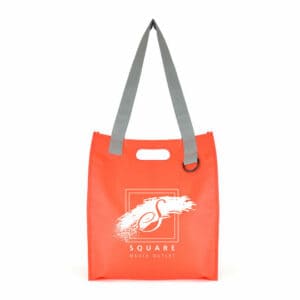 Wareing promotional shopping bags in red with a printed logo on a white background