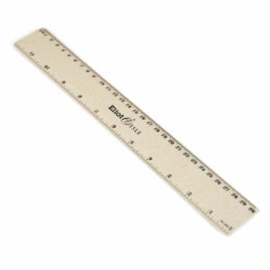 Wheat fibre 30cm promotional rulers in natural with printed logo on white background