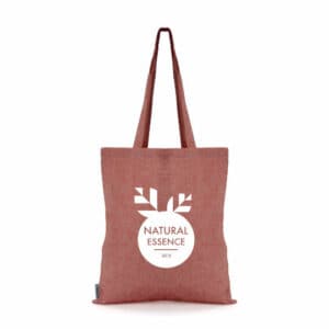 Jay 4oz promotional cotton bags in red with printed logo on white background