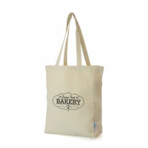 Paloma 10oz recycled promotional cotton bags in natural with printed logo on a white background
