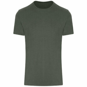 AWD cool urban promotional fitness t shirts in green shown from the front on a white background