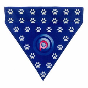 Promotional dog bandanas printed with a full colour design on a white background