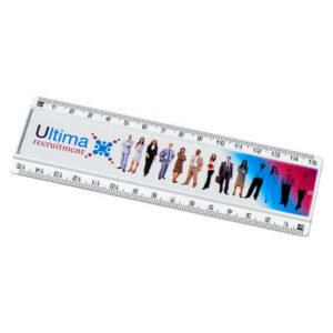 Ellison 15cm insert promotional rulers with full colour printed insert placed on a white background