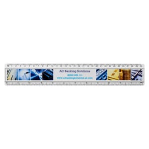 Ellison 30cm insert promotional rulers with full colour branding