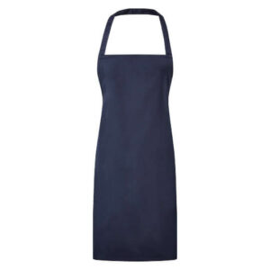 Plain blue unbranded essential promotional aprons on a white background