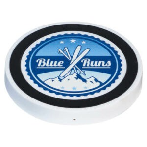 Freal 5W promotional wireless charging pads in white / black with a logo printed in the middle