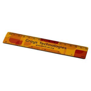 Terran 15cm recycled plastic promotional rulers printed with a full colour design on a white background
