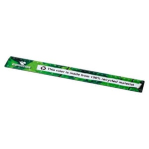 Full colour print Terran 30cm recycled plastic promotional rulers on a white background