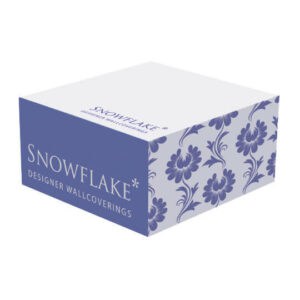 Promotional printed mini desk block pads on a white background